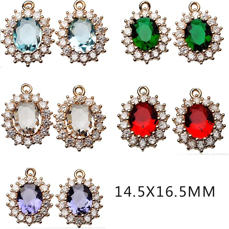 

Серьги-Подвески Для Стразы, с отверстиями 16 мм, 18K, из латуни, с цирконом, Овальные, для самостоятельной сборки ювелирных изделий, 4 шт.