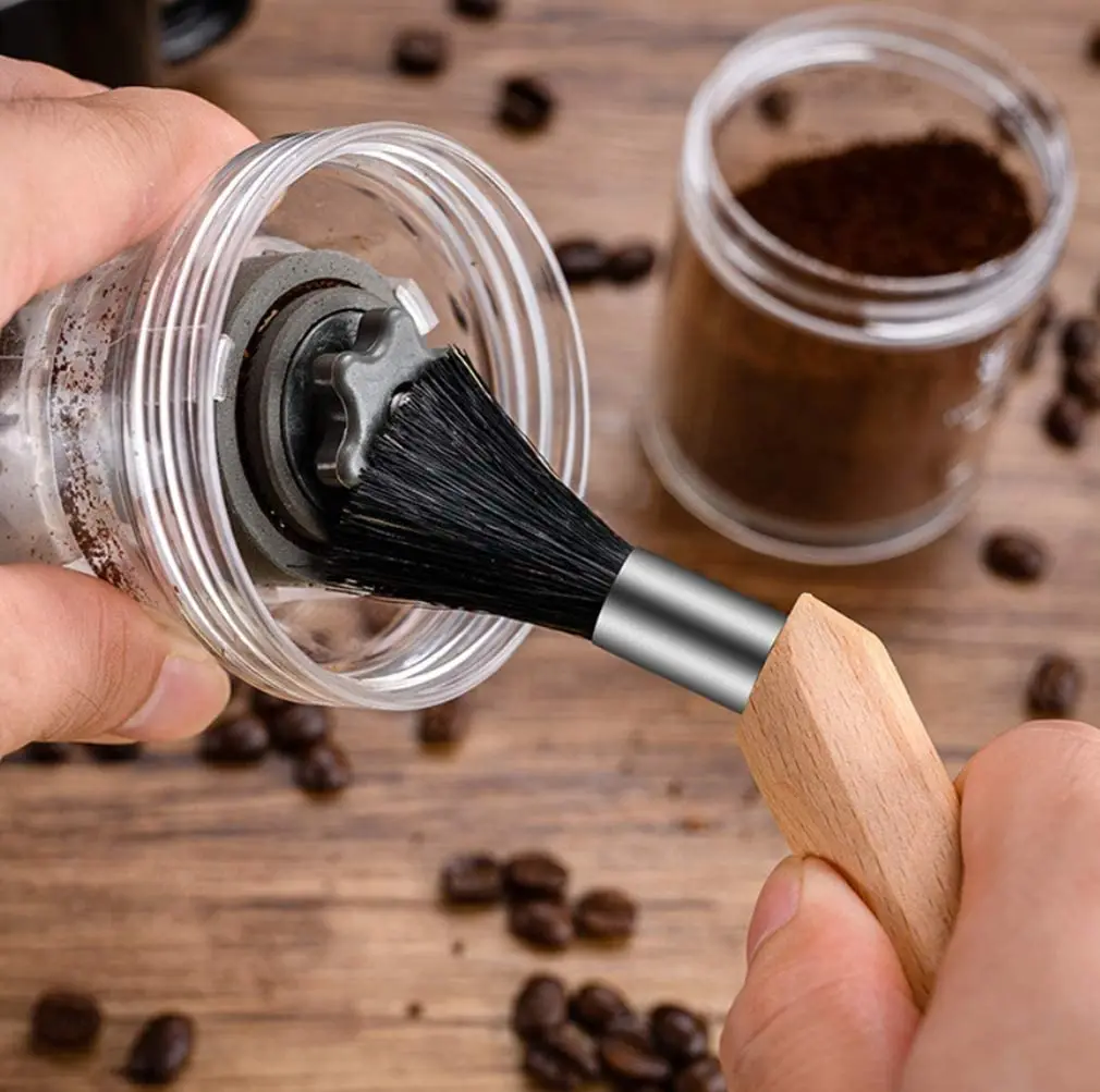 Кофе шлифовальная машина щеточка для чистки тяжелый деревянной ручкой и