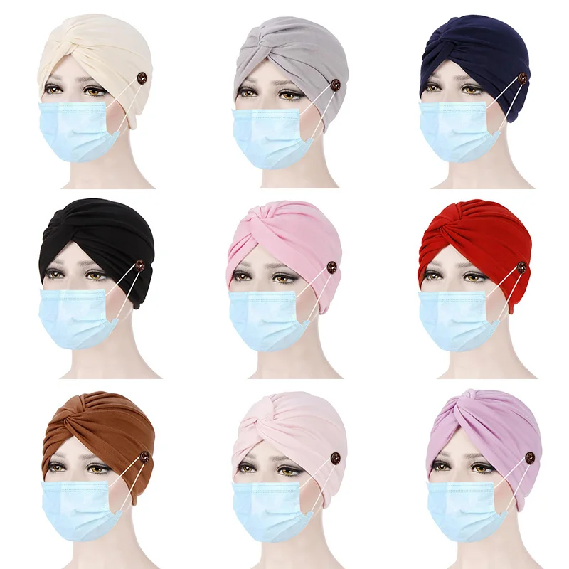 

Women Ears Protection Headband With Button When Wearing Masks Hair Acc For Girls Bandana Outdoor Sport Hairbands