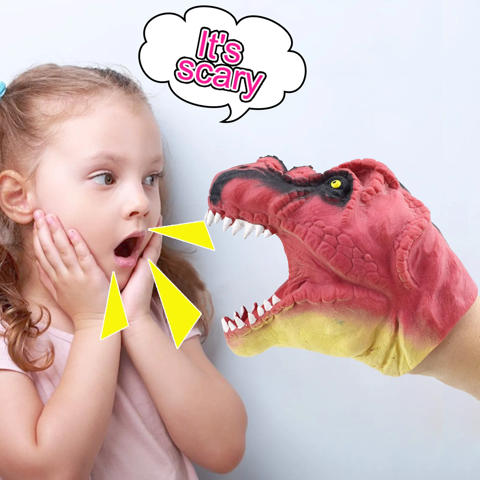 

2021 Novelty Kids Toys Soft Doll Dinosaure Hand Puppets Figure Head Animal Arm Dino Toys For Stories Gift Children Model World