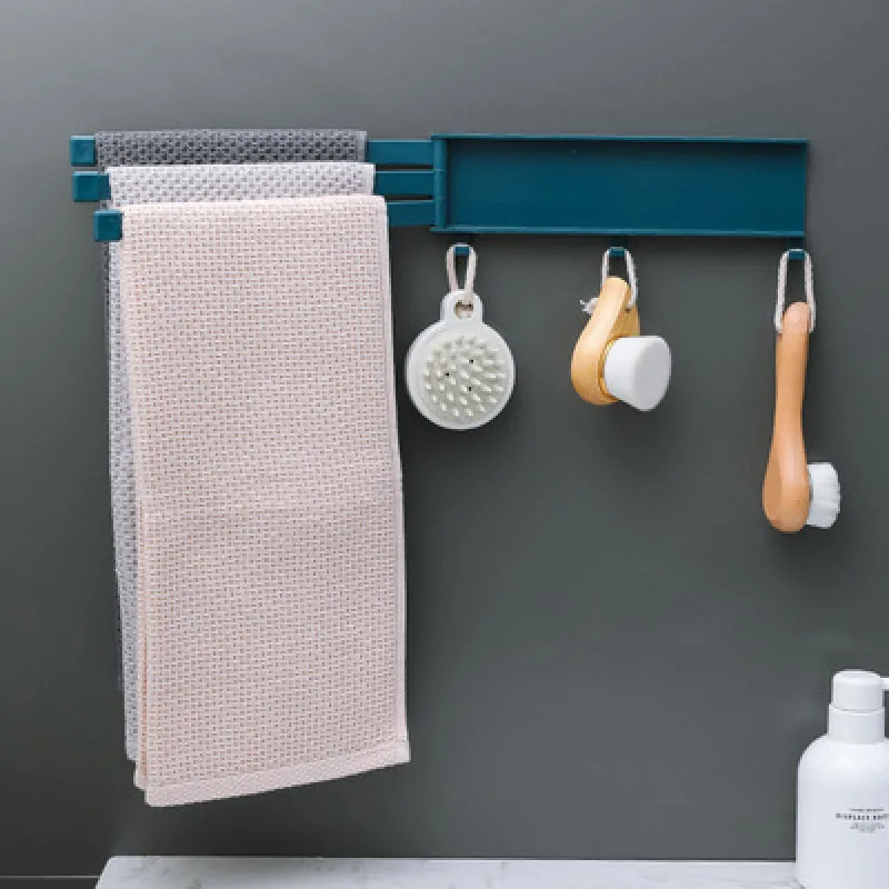 

Multi-functional Creative Kitchen Rotatable Towel Rack Bathroom Free Perforation Multi-bar Towel Wipe Arrangement New Cheap