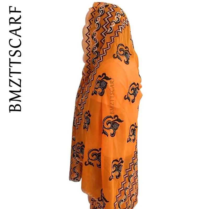 Новый Африканский женский шифоновый шарф большой мусульманский с вышивкой для