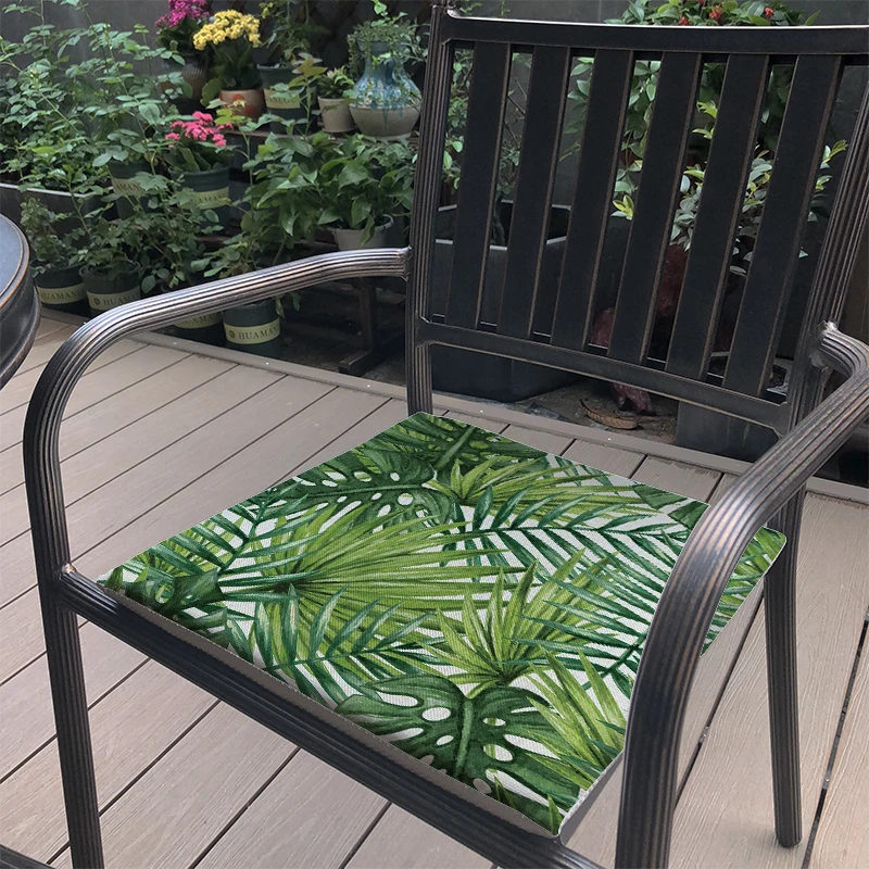 Геометрическая Подушка с принтами листьев тропических растений льняная мягкая