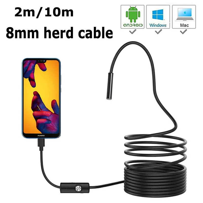 

8mm HD Camera Diameter Mini Endoscope with 1.5m /5m USB Cable for Android Searching Thing Camcorder for Microscop