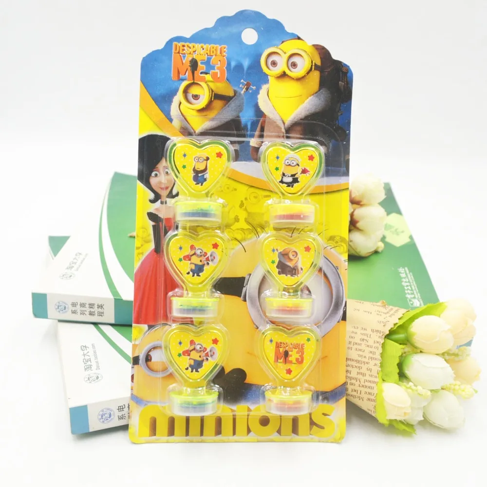 1set Stamp Миньоны, маска для глаз для детей, милые вечерние очки для маленьких желтых людей, детские игрушки, аксессуары - Цвет: 1set Stamp