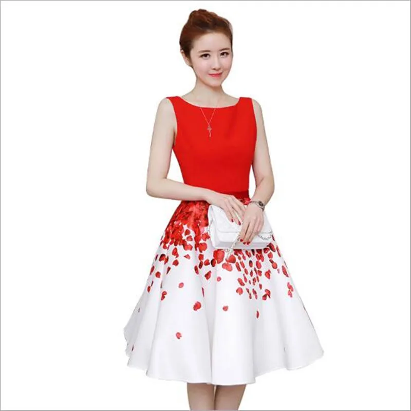 Элегантное бальное платье для женщин с принтом лепестков роз без рукавов женские