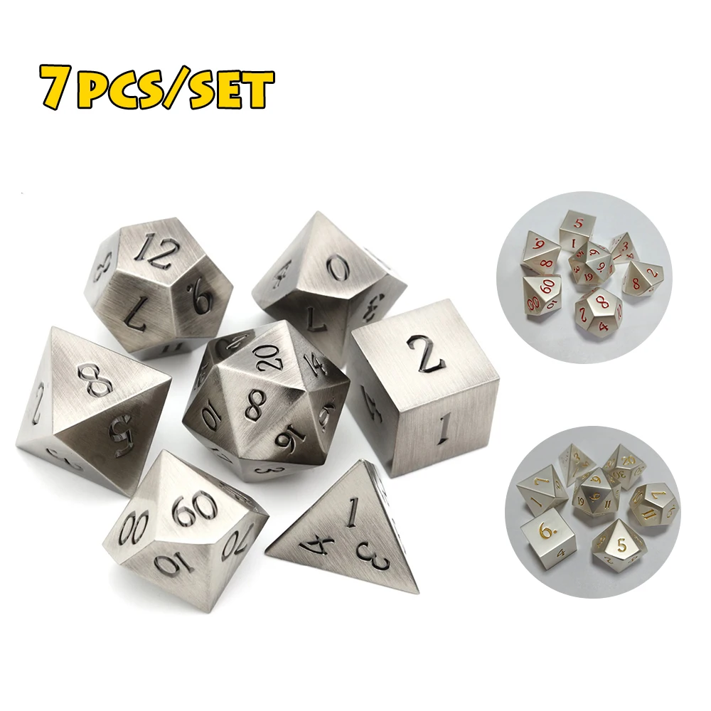 Классические металлические цифровые игральные кости для настольный ролевой