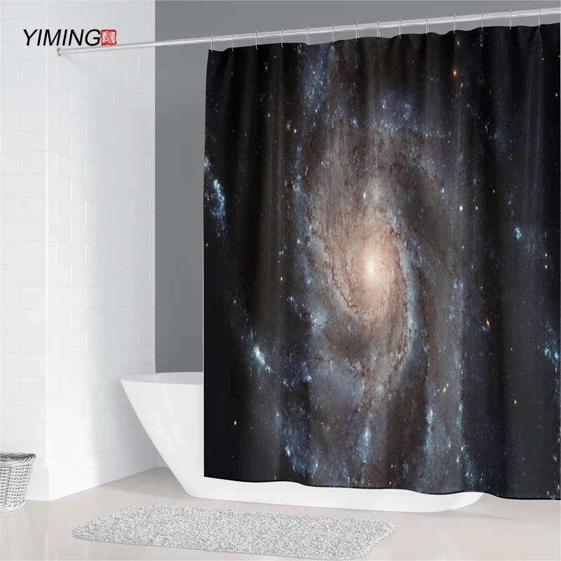 Голубая космическая галактика звездное небо Печать занавеска для душа плесень