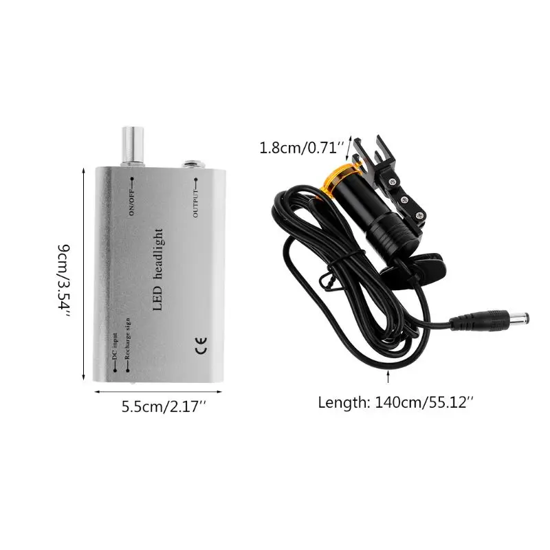 

Rechargeable Protable 5W Headlight with Filter for Dental Loupe Dental Lab Medical Loupe Binocular Magnifier