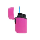 Мини-зажигалка с блестящей поверхностью, струйная зафонарь Галка, ветрозащитная, с синим пламенем, многоразовая Бутановая газовая зажигалка