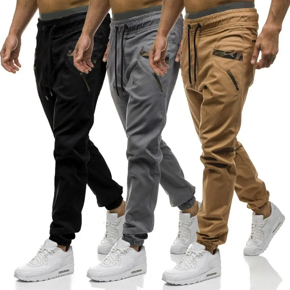 

Men Pants Elastic Waist Drawstring Pockets Slim Spring Sweatpants for Daily Wear