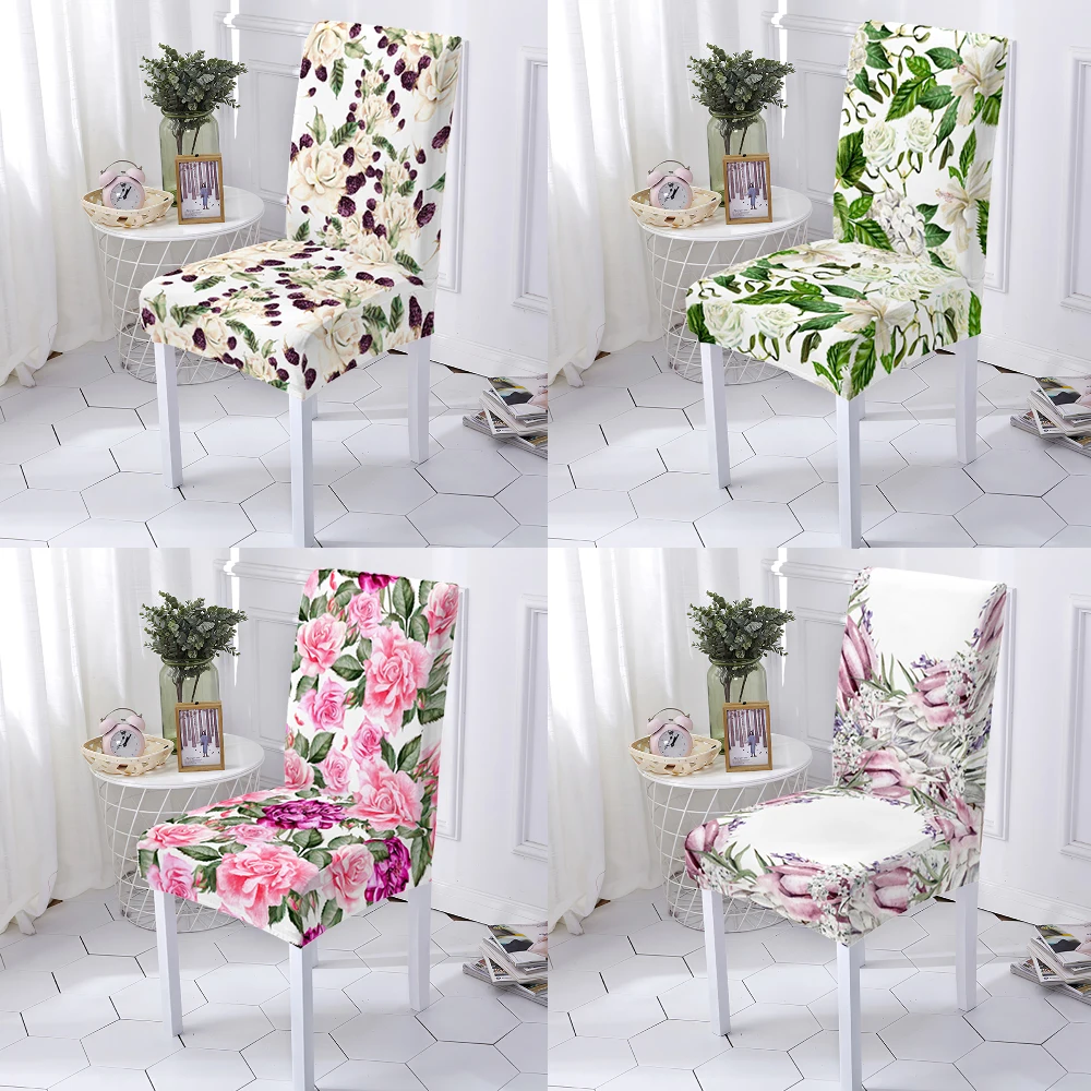 

Flowers Print Seat Case Multifunctional Universal Printed Chair Covers Party Printing Fabric Elastic Material