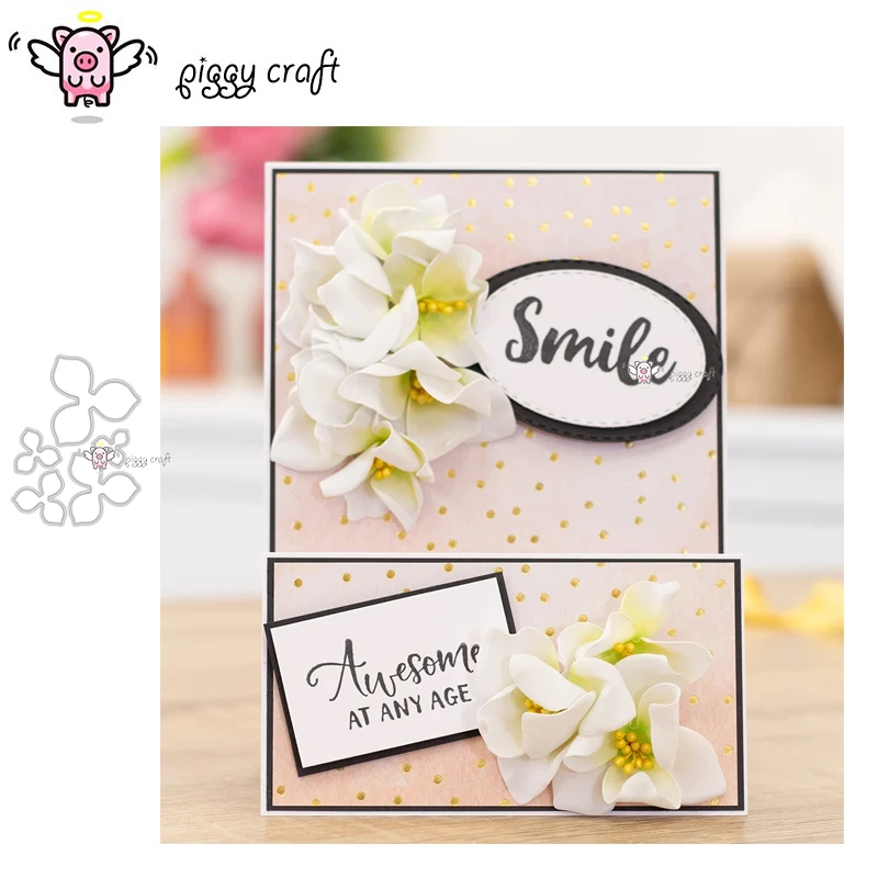 

Piggy Craft metal cutting dies cut die mold Flower decoration Scrapbook paper craft knife mould blade punch stencils dies