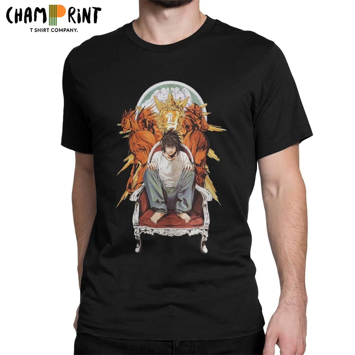 

Футболки Death Note для мужчин, Yagami Женская хипстерская футболка из 100% хлопка с круглым вырезом