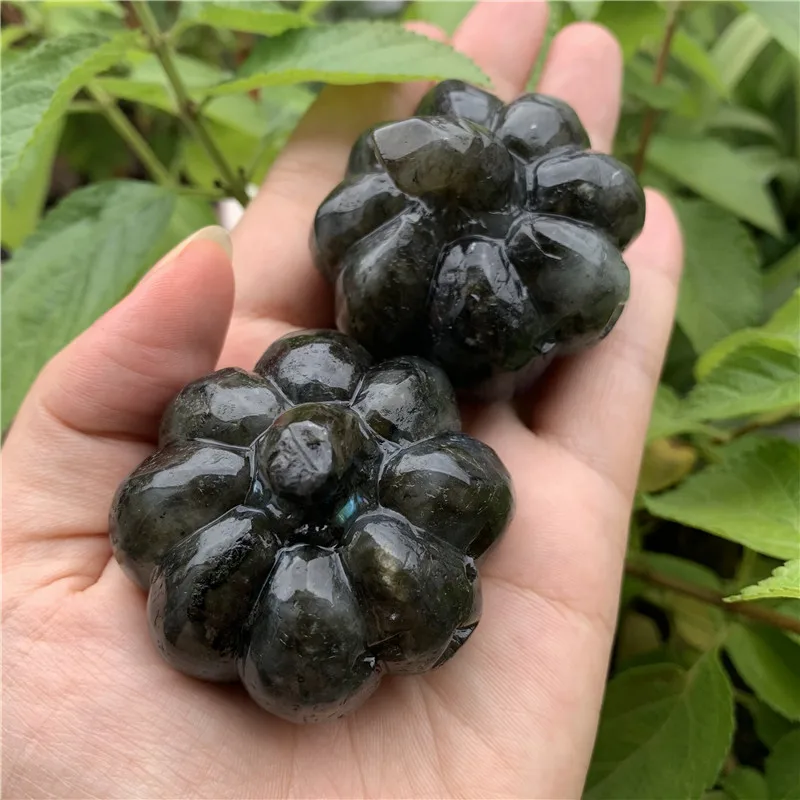 Природный лабрадорит ручной работы тыквы кварцевый кристалл Голова Статуя для