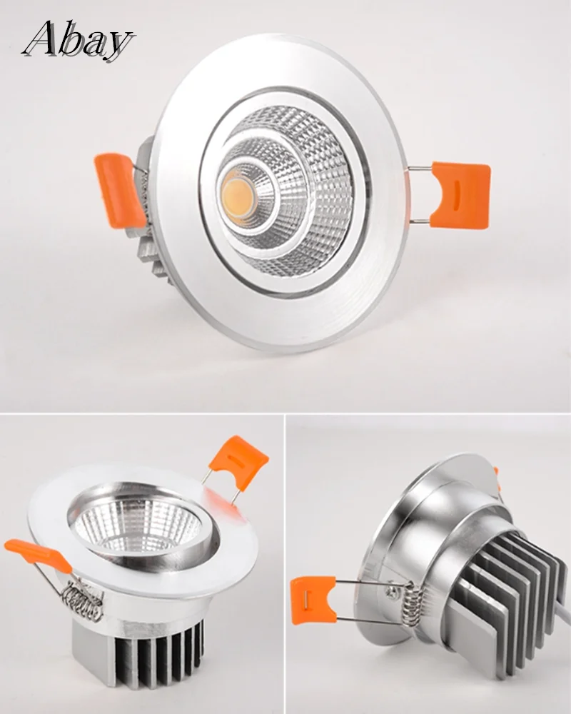 

Встраиваемые светильники с регулируемой яркостью COB светодиодный потолочный светильник 7 Вт 9 Вт 12 Вт светодиодный потолочный светильник AC85...