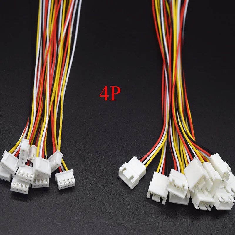 10 Pairs 4P 10 пар Micro JST XH 2,54 2P 3P 4P 5P 6PIN штекер 2,54 мм Шаг с проводным кабелем 200 мм кабель для зарядки аккумулятора - Цвет: 10 Pairs 4P