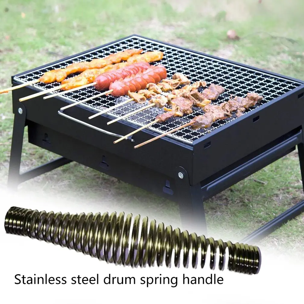 2 5 мм ручка пружинный барабан барбекю яма гриль барабанная корзина с