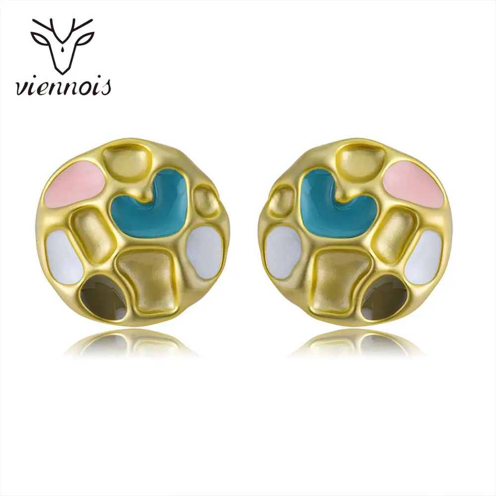 Viennois корейский стиль милые цветные серьги гвоздики с сердцем для женщин Матовые