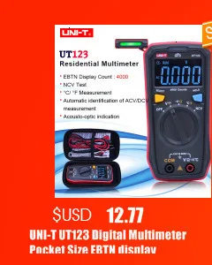 UNI-T UT123 Цифровой мультиметр карманный размер жилой мультиметр AC DC резистор напряжения температура NCV тестер EBTN дисплей