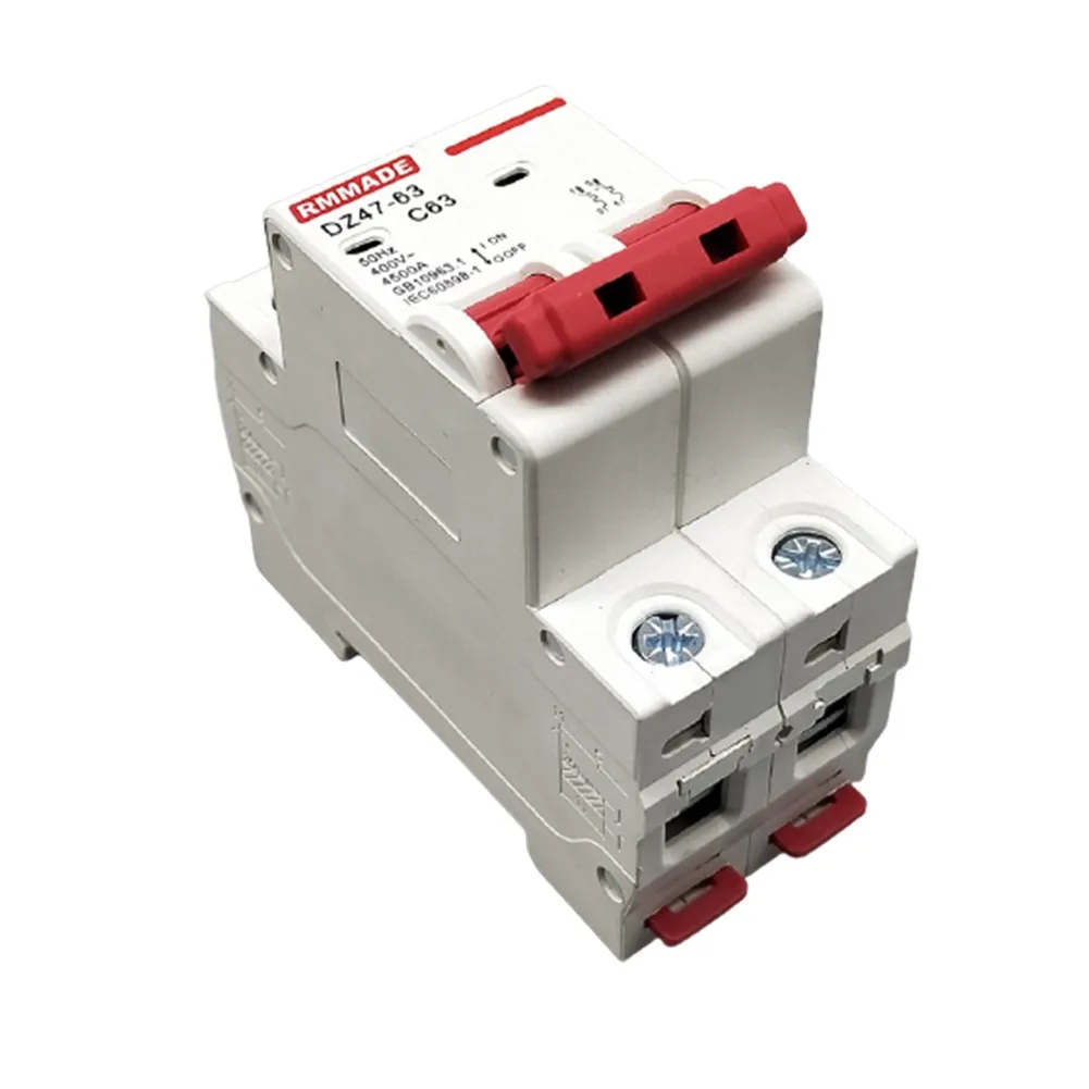 

DZ47-63 35mm DIN Rail Mounting 2-Pole Circuit Breaker AC230V AC400V 6A/10A/16A/20A/25A/32A/40A/63A Din