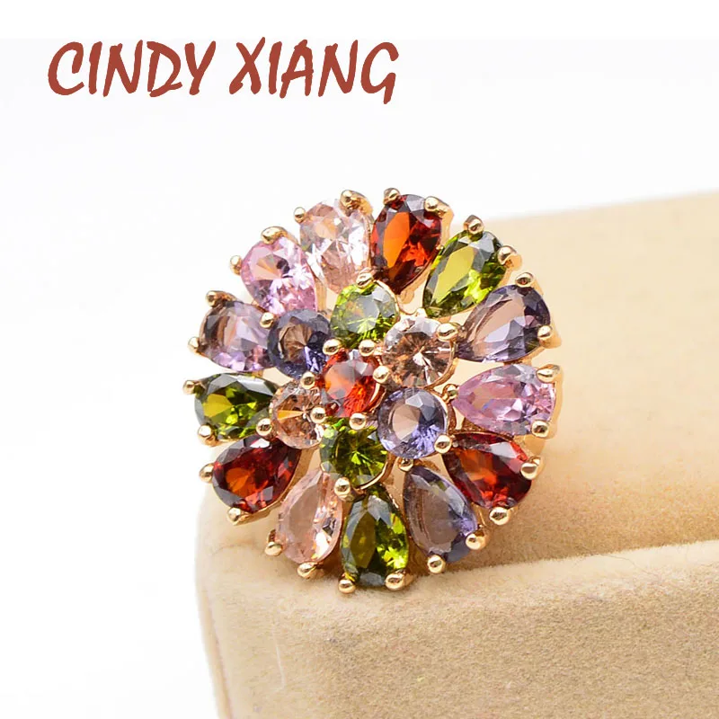 Женская и мужская брошь CINDY XIANG круглый воротник с фианитом 6 цветов летние