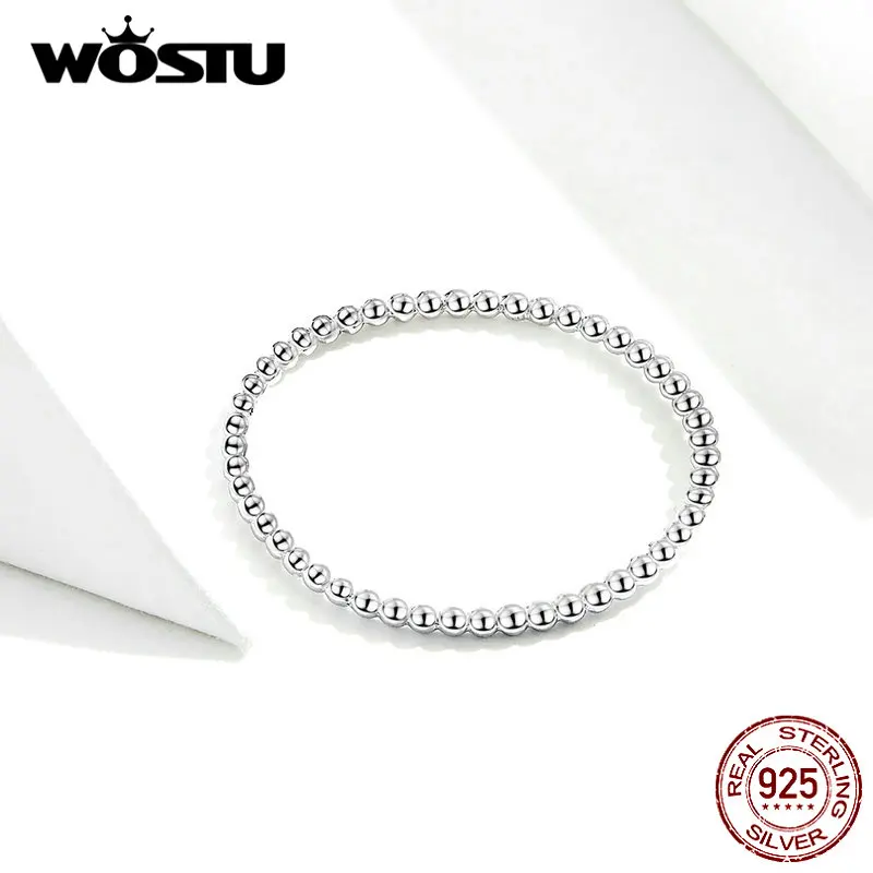 WOSTU Настоящее 925 пробы, серебряные кольца, дизайн, простые и стильные кольца в форме, горячая мода, S925 ювелирные изделия BKR574