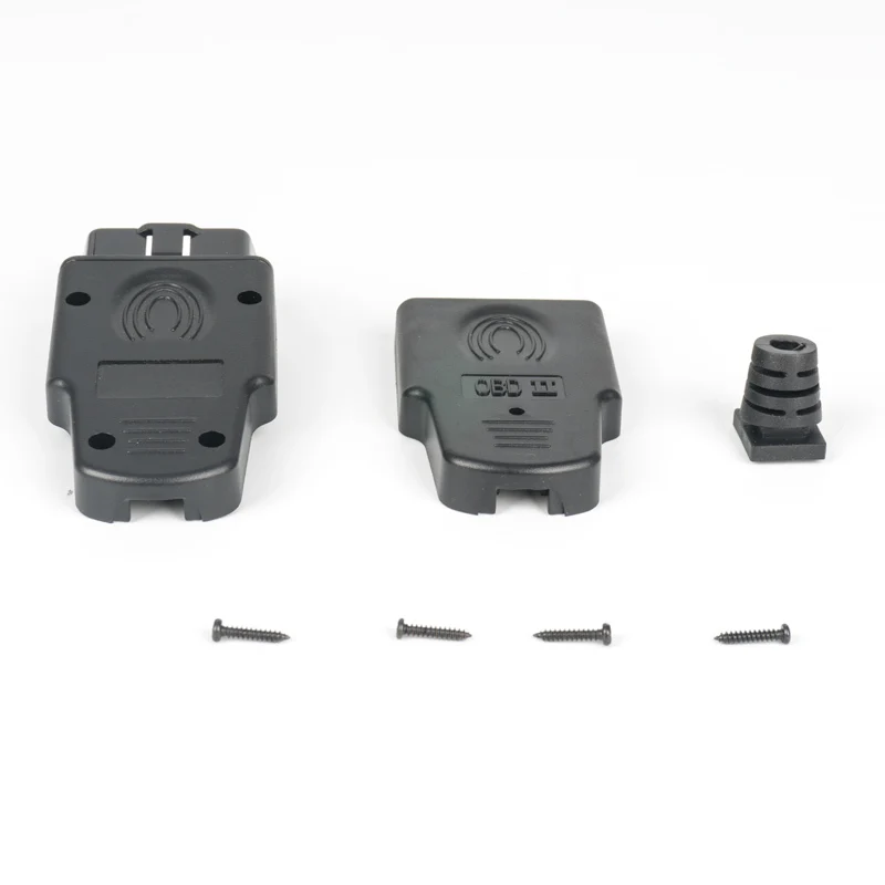 Черный разъем OBD2 J1962m штекер с корпусом и рельефным кабелем 16 контактный