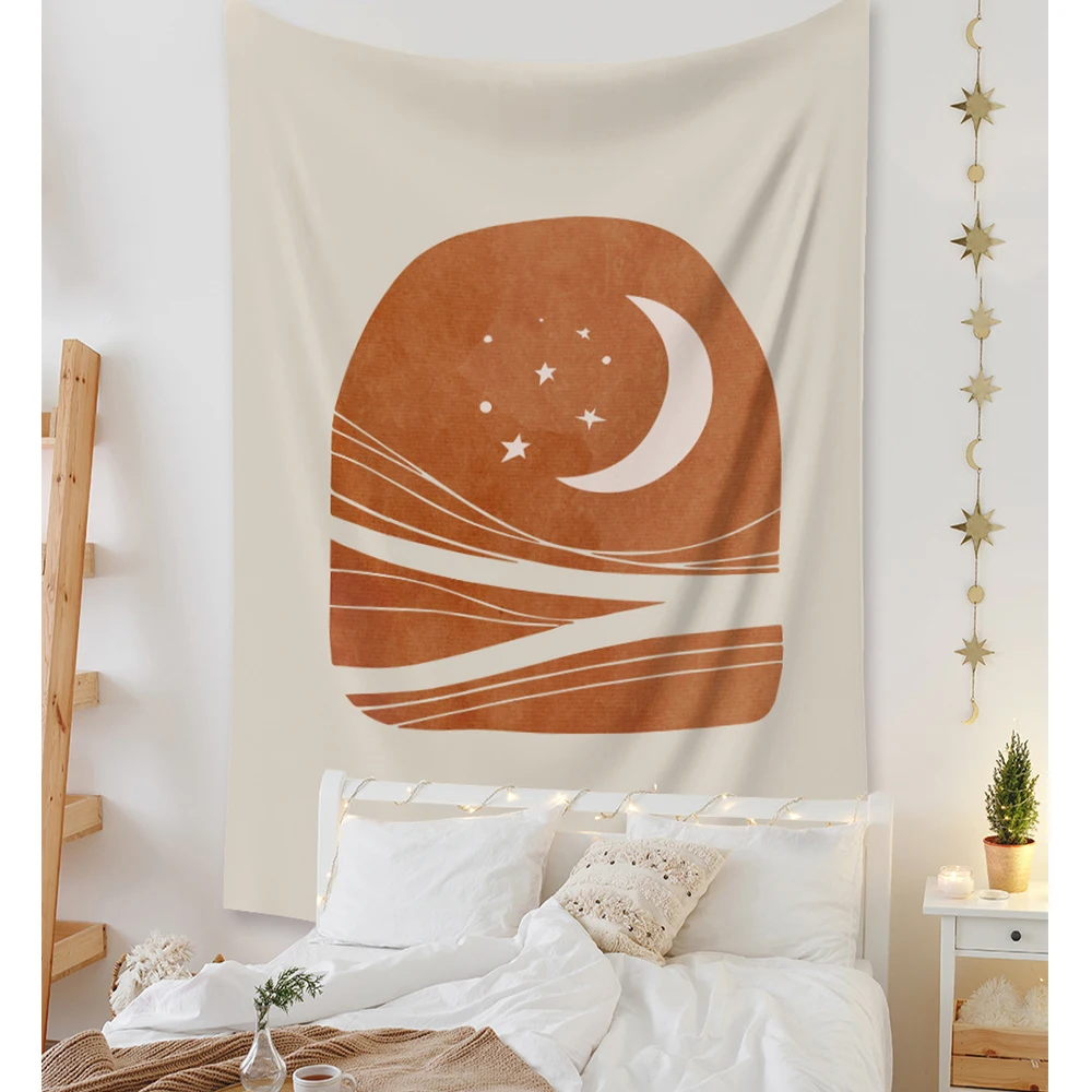 

Moon and Star Tapestry Tarot Card Wall Hanging Tapestries Mandala Indian Tapestry Hippie Sun Wall Cloth Home Decor