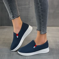 thick soled womens sports shoes flat bottomed lazy shoes lightweight breathable vulcanized shoes outdoor leisure running shoes