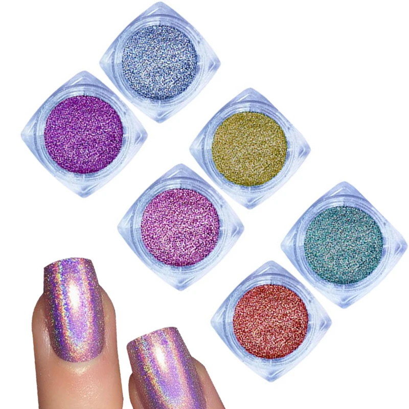 6 компл. Лак для ногтей Сверхтонкий голографический блестящий пылезащитный лак