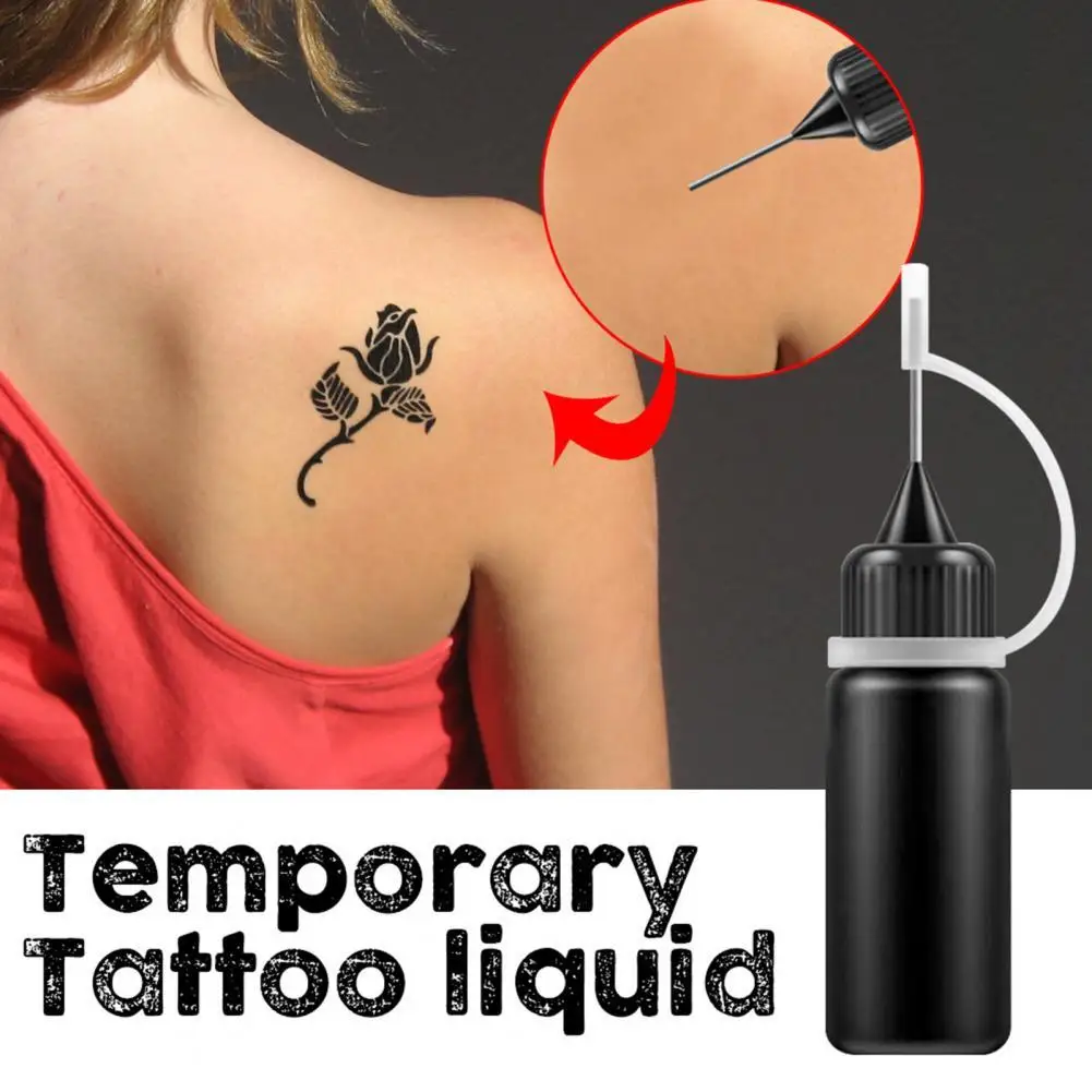 

10ml Waterproof Tattoo Liquid Easily Apply Natural Extract Long Lasting DIY Semi-Permanent Tattoo Juice for Adult