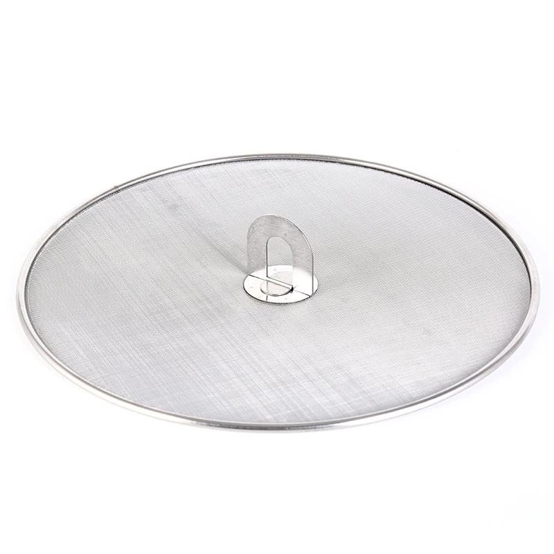 

1PC 29CM Silver Stainless Steel Oil Proofing Pan Cover Spill Proof Frying Splatter Screen Lid