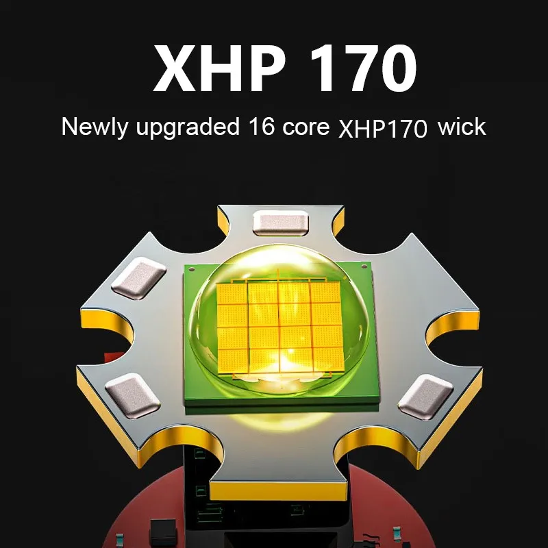 저렴한 슈퍼 브라이트 XHP170 강력한 LED 손전등 토치 18650 USB 충전식 토치 XHP90 전술 플래시 라이트 높은 전원 손전등