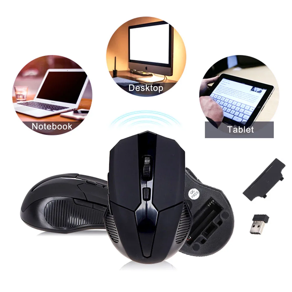 

USB Wireless Mouse 2000DPI USB 2.0 Receiver Optical Computer Mouse 2.4GHz Ergonomic Mice For Laptop PC Sound Silent Mouse