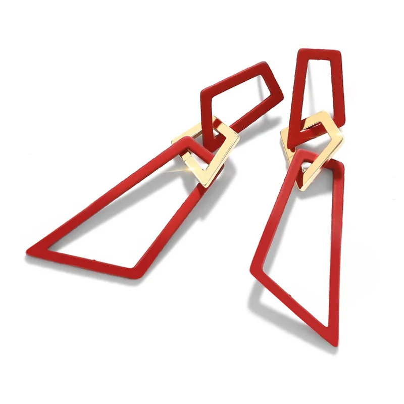 Большие серьги-кольца из сплава Необычные геометрические ювелирные изделия для