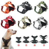 dog harness no pull nylon pet harness adjustable soft padded dog vest reflective easy control handle for small large dogs