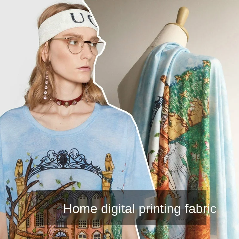 

Talian Fashion Luxury Brand 100% Polyester Printed Knitted Fabric Wholesale Cloth for Dress by the Meter Sewing