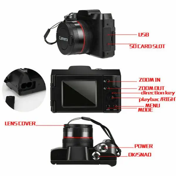 [Бесплатная доставка в Бразилию и США] Цифровая камера Full HD 16x профессиональная