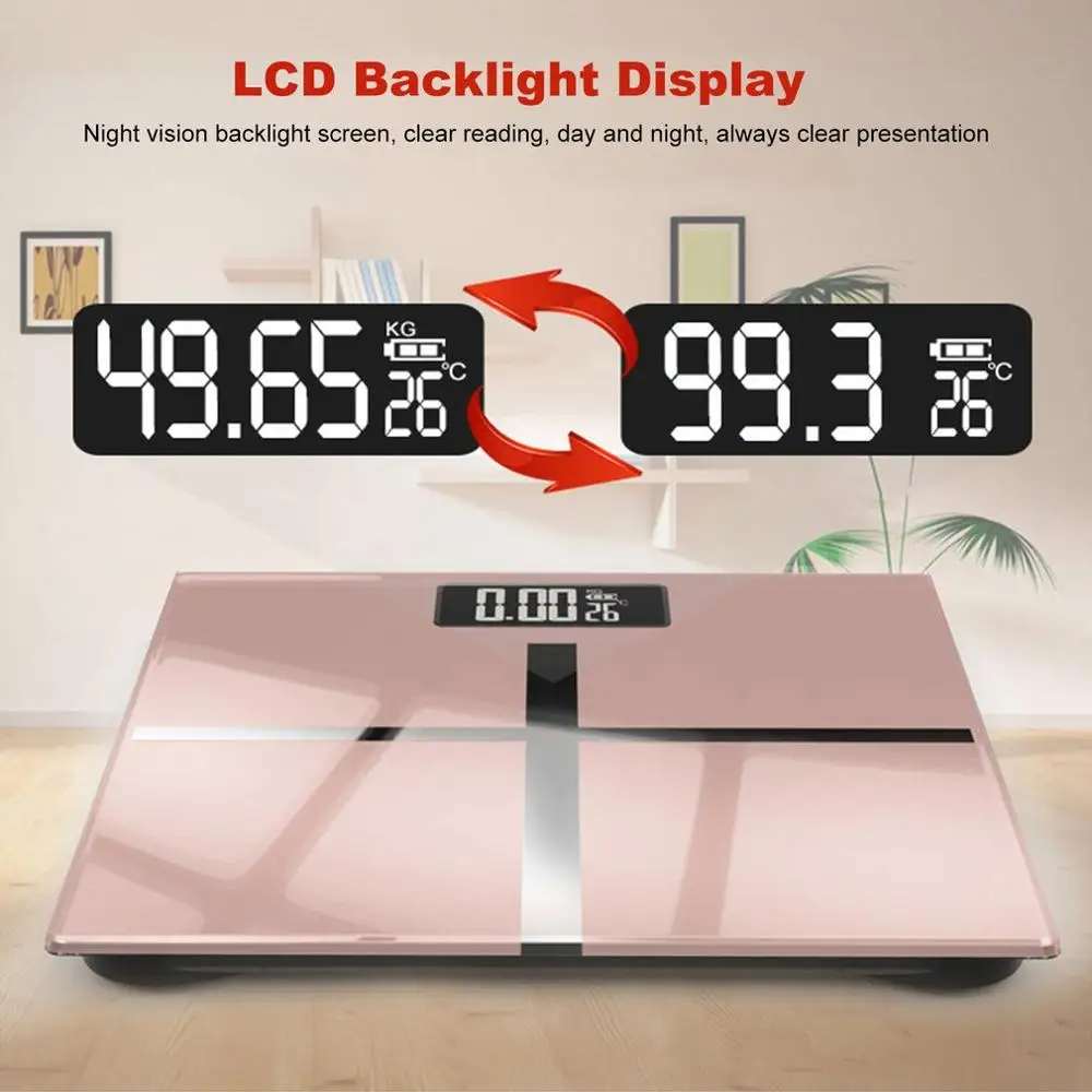Large Screen Household Electronic Scale Bathroom Body USB Charging LCD Digital Display Automatic Induction Weight | Инструменты