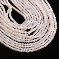 high quality natural oblate freshwater white pearls beads for jewelry making bracelet necklace women accessories size 2 5 3mm