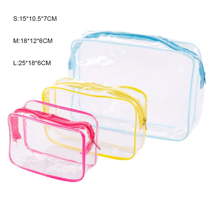 

Men Women Clear Cosmetic Bag PVC Transparent Makeup Bag for Women Waterproof Zipper Beauty Case Travel Wash Toiletry Bags