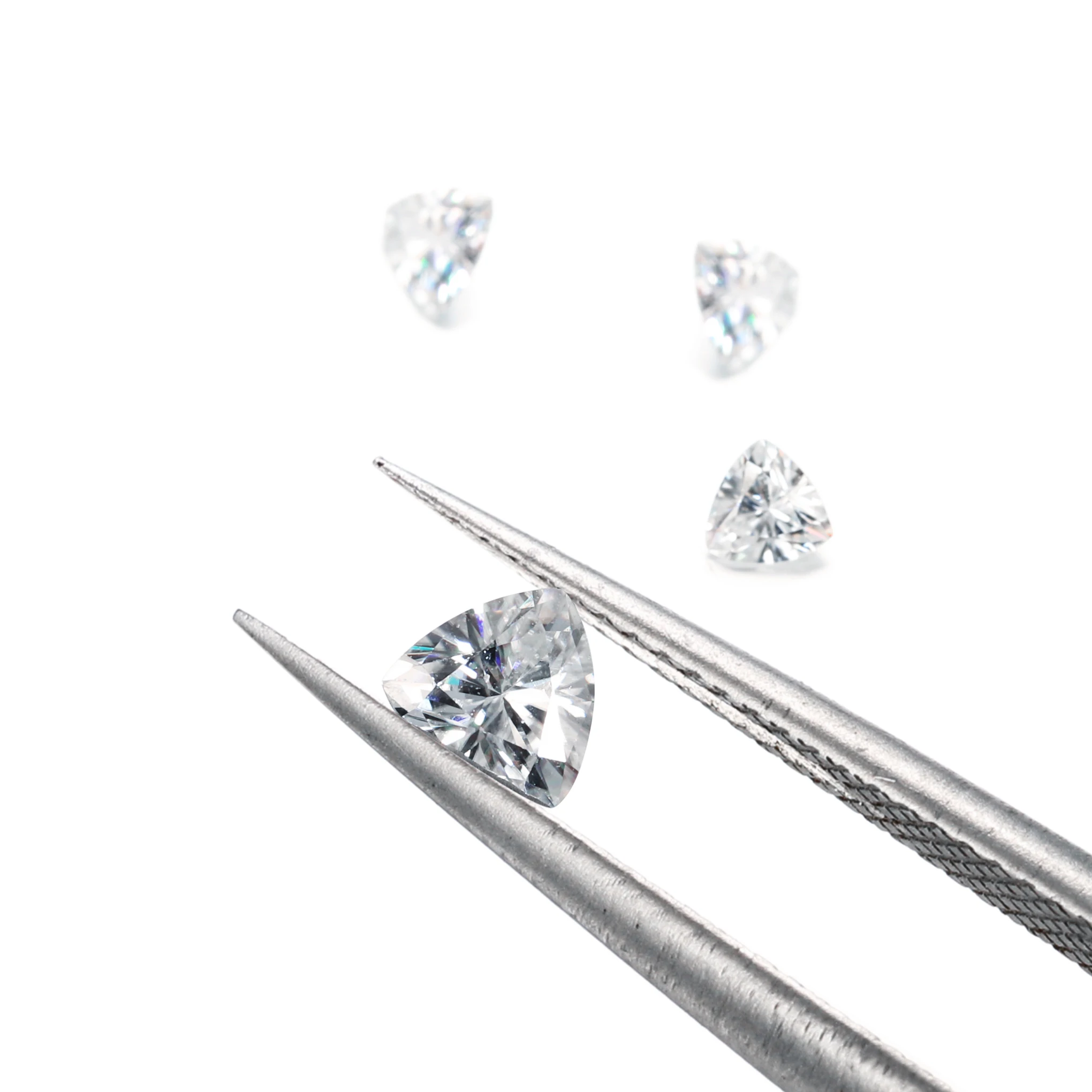 

Zhanhao Pierre Precieuse Preciosa ピンク모이사나이트 2pcs 1ct 6.5mm Moissanite Trillion Shape For Bracelet Ring Earring