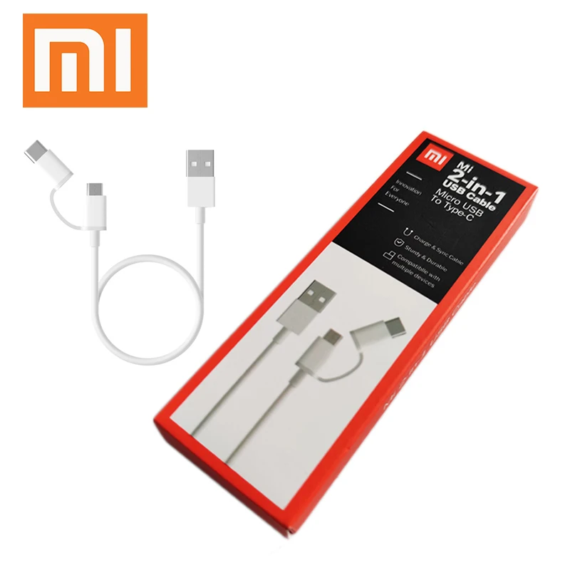 Кабель USB Type C XIAOMI для Redmi K30 K20 Note 8 7 pro кабель Micro 2 в 1 быстрой зарядки Xiaomi MI 9 se 6 9T cc9
