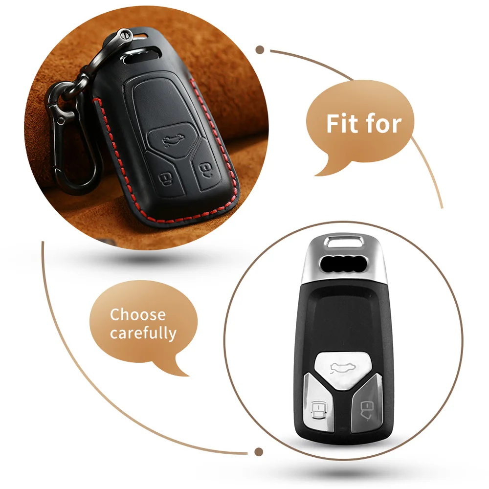 Dandkey чехол для дистанционного ключа от машины из натуральной кожи Audi A4 A4L 8S 2017 2016
