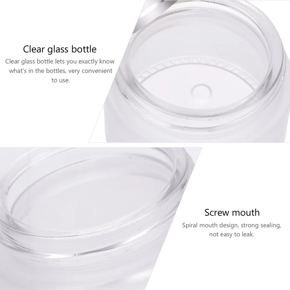 

12Pcs 30g Matte Clear Travel Glass Jars for Cosmetics Makeup Face Cream Lotion