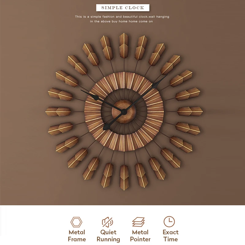 24 дюймовые железные настенные часы бесшумные большие украшение для дома офисный