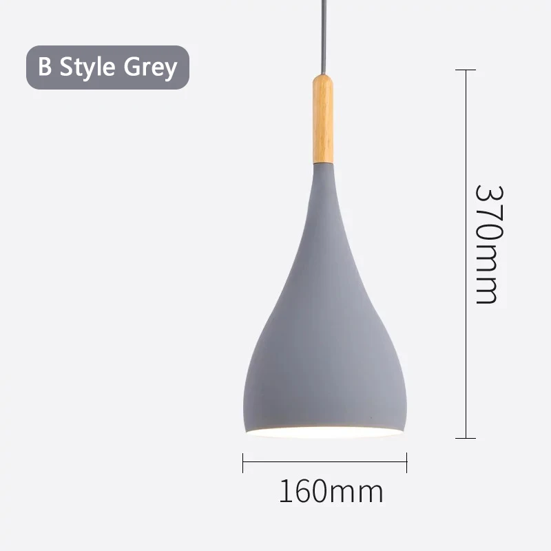 B Style gray Подвесной светильник в скандинавском стиле, современный светодиодный подвесной светильник E27, подвесной светильник для кухни, гостиной, бара, ресторана, спальни, подвесной светильник, абажур - Цвет корпуса: B Style gray