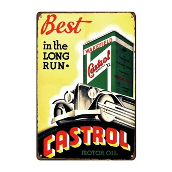 

Metal Tin Sign Best in the Long Run Castrol Bar Pub Home Vintage Retro Poster