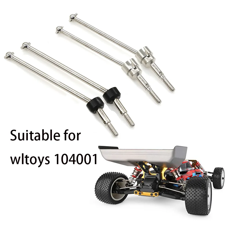 

4Pcs Metal Front and Rear Universal Drive Shaft CVD for Wltoys 104001 1/10 RC Car Upgrade Parts Spare Accessories